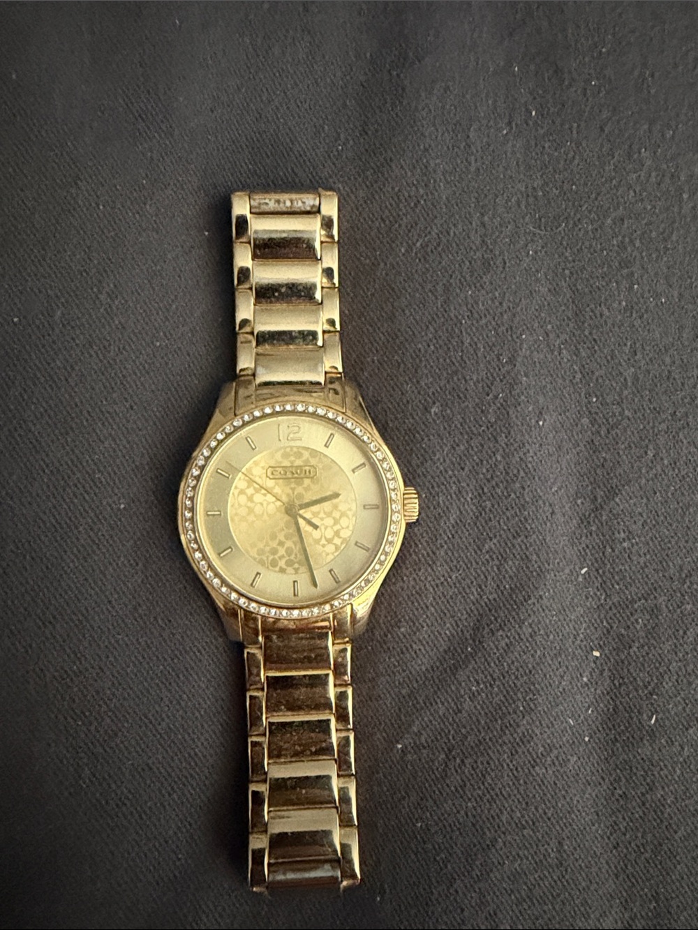 Coach Gold-Tone Crystal Accent Bracelet Watch